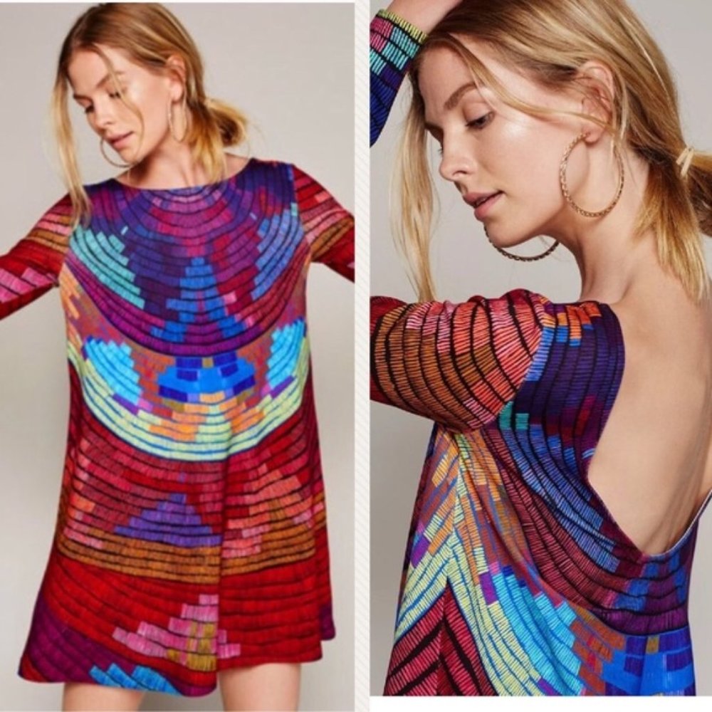Radial Op Art Print Swing Dress